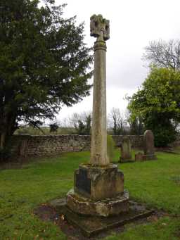 Oblique view of back of War Memorial Cross, St. Andrew's Churchyard, Aycliffe March 2016